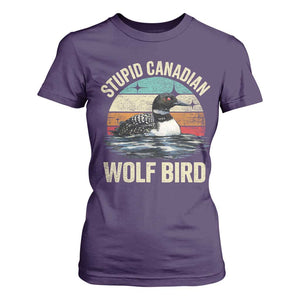 Stupid Canadian Wolf Bird T Shirt For Women Funny Retro LGBT Romance Hockey Fan TS10 Purple Print Your Wear