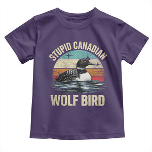 Stupid Canadian Wolf Bird Toddler T Shirt Funny Retro LGBT Romance Hockey Fan TS10 Purple Print Your Wear