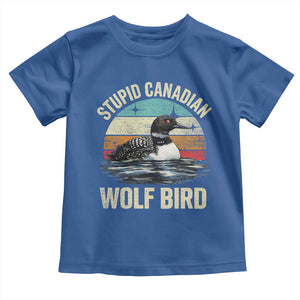 Stupid Canadian Wolf Bird Toddler T Shirt Funny Retro LGBT Romance Hockey Fan TS10 Royal Blue Print Your Wear