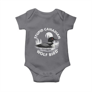 Stupid Canadian Wolf Bird Baby Onesie Sarcastic LGBT Hockey Fan TS10 Charcoal Print Your Wear