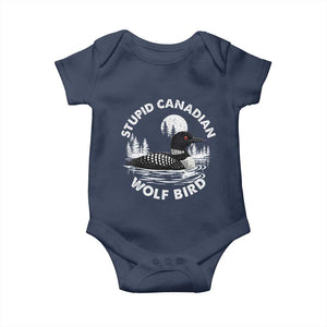 Stupid Canadian Wolf Bird Baby Onesie Sarcastic LGBT Hockey Fan TS10 Navy Print Your Wear