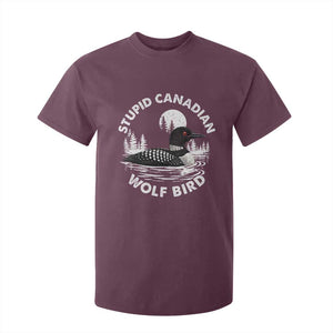 Stupid Canadian Wolf Bird T Shirt For Kid Sarcastic LGBT Hockey Fan TS10 Maroon Print Your Wear