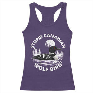 Stupid Canadian Wolf Bird Racerback Tank Top Sarcastic LGBT Hockey Fan TS10 Purple Print Your Wear