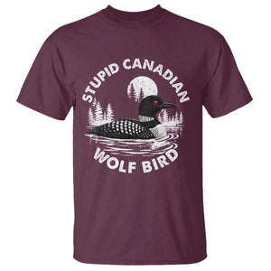 Stupid Canadian Wolf Bird T Shirt Sarcastic LGBT Hockey Fan TS10 Maroon Print Your Wear