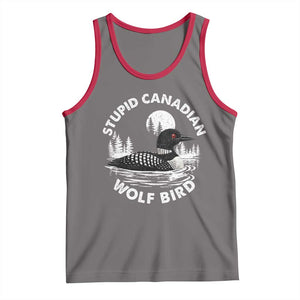Stupid Canadian Wolf Bird Tank Top Sarcastic LGBT Hockey Fan TS10 Deep Heather Red Print Your Wear