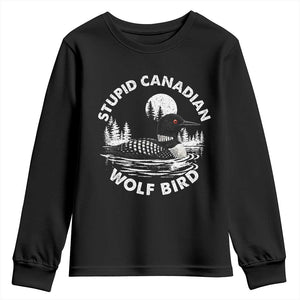 Stupid Canadian Wolf Bird Youth Sweatshirt Sarcastic LGBT Hockey Fan TS10 Black Print Your Wear