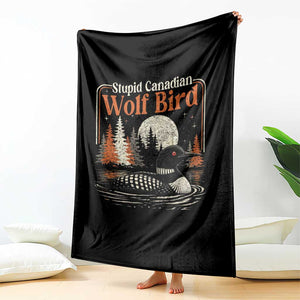 Stupid Canadian Wolf Bird Throw Blanket Retro LGBT Hockey Fan Romance TS10 Print Your Wear