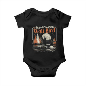 Stupid Canadian Wolf Bird Baby Onesie Retro LGBT Hockey Fan Romance TS10 Black Print Your Wear