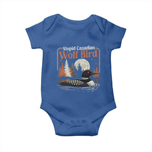 Stupid Canadian Wolf Bird Baby Onesie Retro LGBT Hockey Fan Romance TS10 Royal Blue Print Your Wear