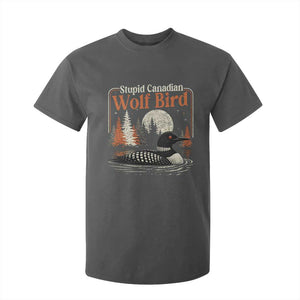 Stupid Canadian Wolf Bird T Shirt For Kid Retro LGBT Hockey Fan Romance TS10 Dark Heather Print Your Wear