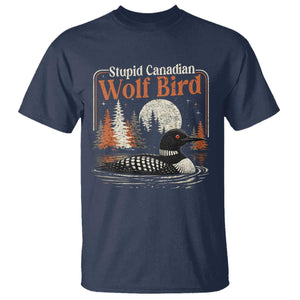 Stupid Canadian Wolf Bird T Shirt Retro LGBT Hockey Fan Romance TS10 Navy Print Your Wear