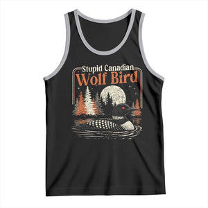Stupid Canadian Wolf Bird Tank Top Retro LGBT Hockey Fan Romance TS10 Black Athletic Heather Print Your Wear