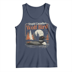 Stupid Canadian Wolf Bird Tank Top Retro LGBT Hockey Fan Romance TS10 Navy Print Your Wear