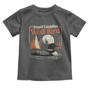 Stupid Canadian Wolf Bird Toddler T Shirt Retro LGBT Hockey Fan Romance TS10 Dark Heather Print Your Wear
