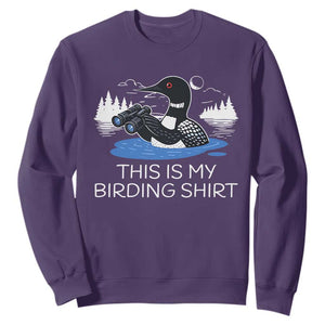 Funny Birding Sweatshirt Loon Bird Watching TS10 Purple Print Your Wear