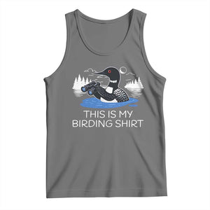 Funny Birding Tank Top Loon Bird Watching TS10 Black Heather Print Your Wear