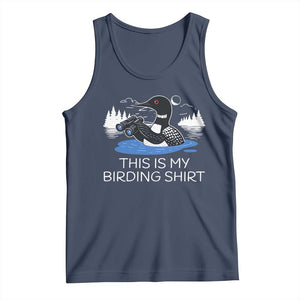 Funny Birding Tank Top Loon Bird Watching TS10 Navy Print Your Wear
