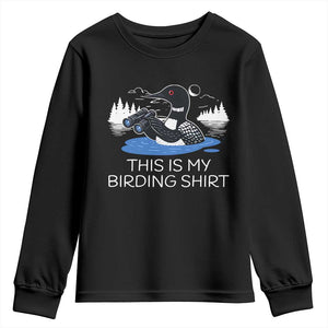 Funny Birding Youth Sweatshirt Loon Bird Watching TS10 Black Print Your Wear