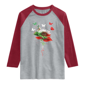 Iran Raglan Shirt Free Iran Protest Sunflower Flag TS10 Heather Gray Heather Red Print Your Wear