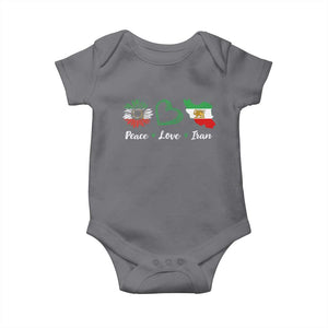 Peace Love Iran Baby Onesie Sunflower Flag TS10 Charcoal Print Your Wear