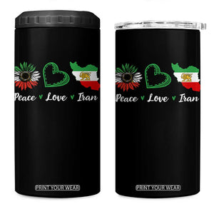 Peace Love Iran 4 in 1 Can Cooler Tumbler Sunflower Flag TS10 One Size: 16 oz Black Print Your Wear