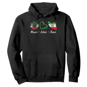 Peace Love Iran Hoodie Sunflower Flag TS10 Black Print Your Wear