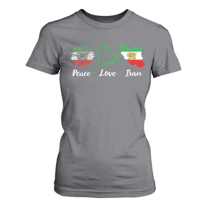 Peace Love Iran T Shirt For Women Sunflower Flag TS10 Charcoal Print Your Wear