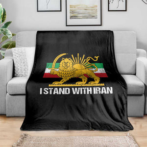 I Stand With Iran Throw Blanket Shir o Khorshid Lion And Sun Iran Persia TS10 Print Your Wear