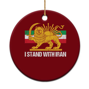 I Stand With Iran Ceramic Ornament Shir o Khorshid Lion And Sun Iran Persia TS10 1pc Red Print Your Wear