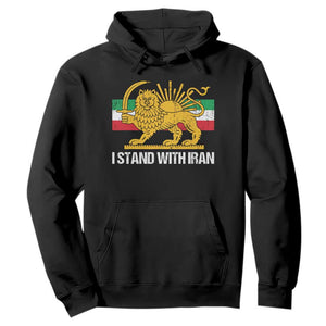 I Stand With Iran Hoodie Shir o Khorshid Lion And Sun Iran Persia TS10 Black Print Your Wear