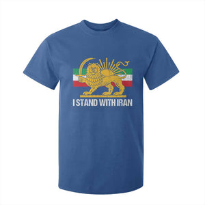 I Stand With Iran T Shirt For Kid Shir o Khorshid Lion And Sun Iran Persia TS10 Royal Blue Print Your Wear