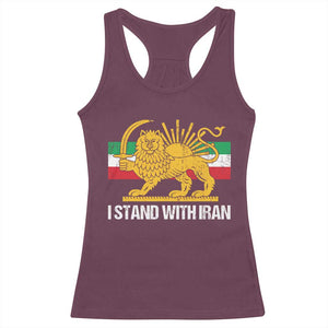 I Stand With Iran Racerback Tank Top Shir o Khorshid Lion And Sun Iran Persia TS10 Maroon Print Your Wear