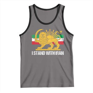 I Stand With Iran Tank Top Shir o Khorshid Lion And Sun Iran Persia TS10 Deep Heather Black Print Your Wear