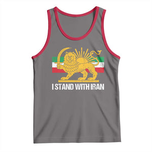 I Stand With Iran Tank Top Shir o Khorshid Lion And Sun Iran Persia TS10 Deep Heather Red Print Your Wear