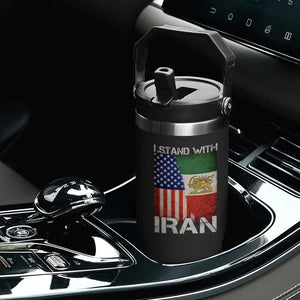 I Stand With Iran Flip Straw Tumbler Persian American Flag USA Persia Lion And Sun Iran TS10 Print Your Wear