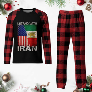 I Stand With Iran Plaid Pajama Set Persian American Flag USA Persia Lion And Sun Iran TS10 Buffalo Plaid Print Your Wear