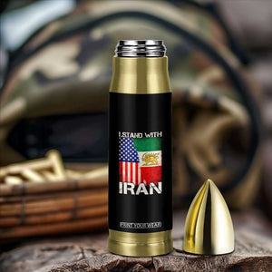 I Stand With Iran Bullet Tumbler Persian American Flag USA Persia Lion And Sun Iran TS10 Print Your Wear