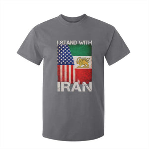 I Stand With Iran T Shirt For Kid Persian American Flag USA Persia Lion And Sun Iran TS10 Charcoal Print Your Wear