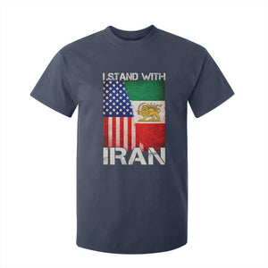 I Stand With Iran T Shirt For Kid Persian American Flag USA Persia Lion And Sun Iran TS10 Navy Print Your Wear