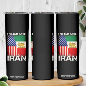 I Stand With Iran Skinny Tumbler Persian American Flag USA Persia Lion And Sun Iran TS10 Print Your Wear