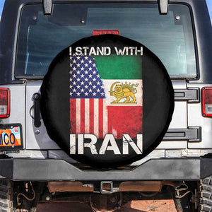 I Stand With Iran Spare Tire Cover Persian American Flag USA Persia Lion And Sun Iran TS10 No hole Black Print Your Wear