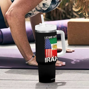 I Stand With Iran Tumbler With Handle Persian American Flag USA Persia Lion And Sun Iran TS10 Print Your Wear
