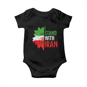Sunflower Iran Flag Baby Onesie Persian Freedom I Stand With Iran TS10 Black Print Your Wear