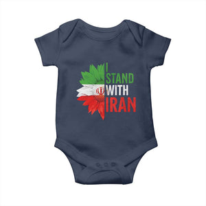 Sunflower Iran Flag Baby Onesie Persian Freedom I Stand With Iran TS10 Navy Print Your Wear