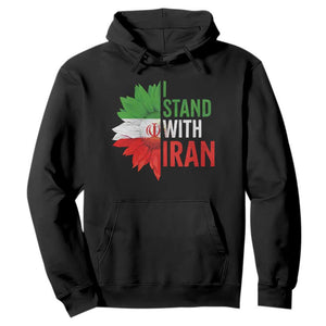 Sunflower Iran Flag Hoodie Persian Freedom I Stand With Iran TS10 Black Print Your Wear