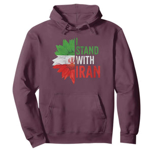 Sunflower Iran Flag Hoodie Persian Freedom I Stand With Iran TS10 Maroon Print Your Wear