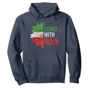 Sunflower Iran Flag Hoodie Persian Freedom I Stand With Iran TS10 Navy Print Your Wear