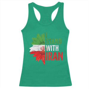 Sunflower Iran Flag Racerback Tank Top Persian Freedom I Stand With Iran TS10 Irish Green Print Your Wear