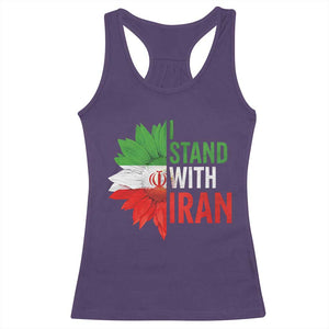 Sunflower Iran Flag Racerback Tank Top Persian Freedom I Stand With Iran TS10 Purple Print Your Wear