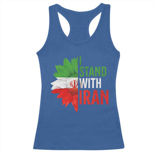 Sunflower Iran Flag Racerback Tank Top Persian Freedom I Stand With Iran TS10 Royal Blue Print Your Wear